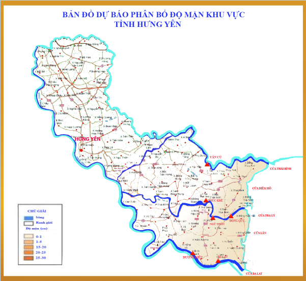 BẢN TIN DỰ BÁO XÂM NHẬP MẶN TỈNH HƯNG YÊN (từ ngày 11 đến ngày 20/3/2026)