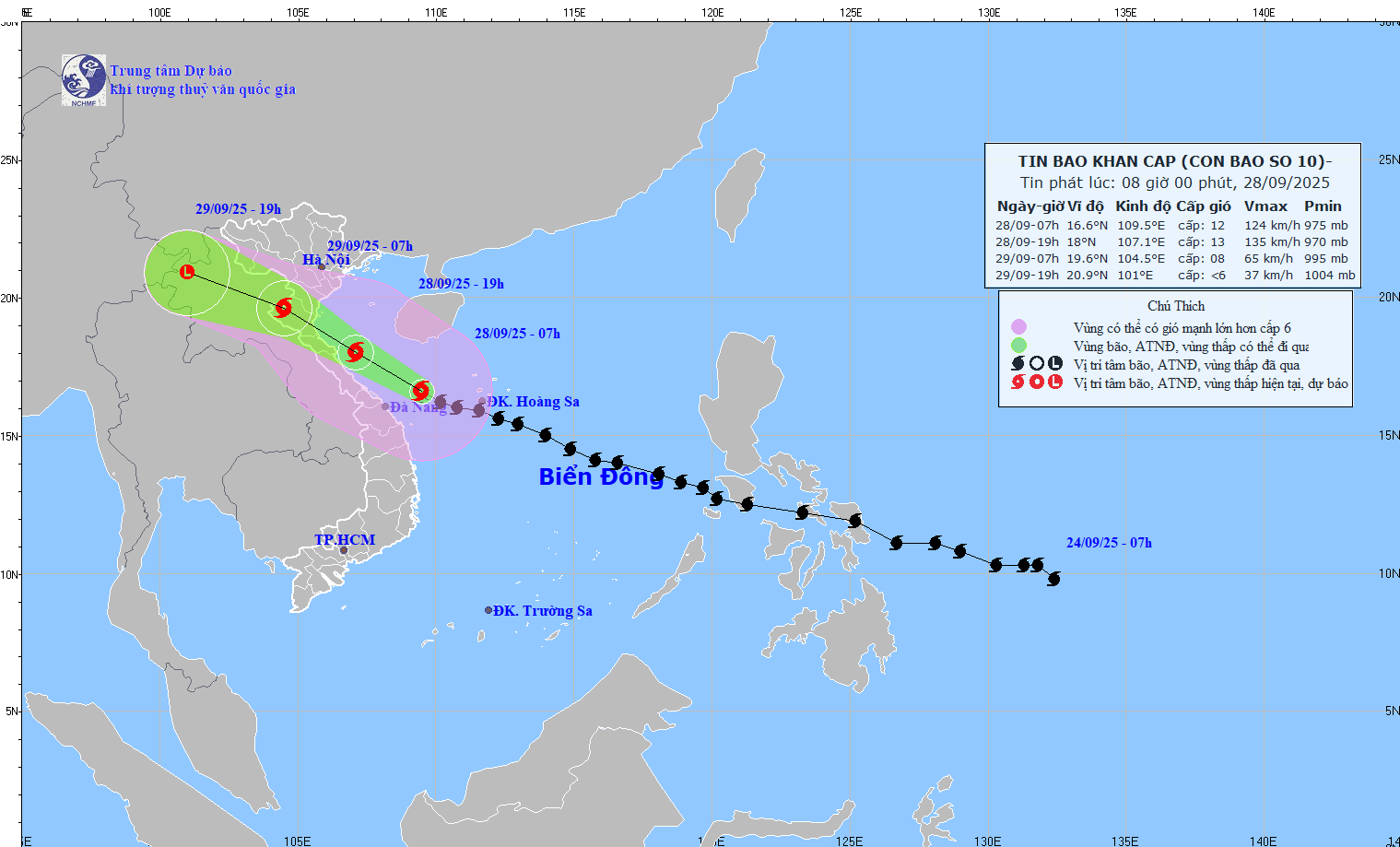TIN BÃO KHẨN CẤP - CƠN BÃO SỐ 10 (HỒI 07h NGÀY 28/9/2025)