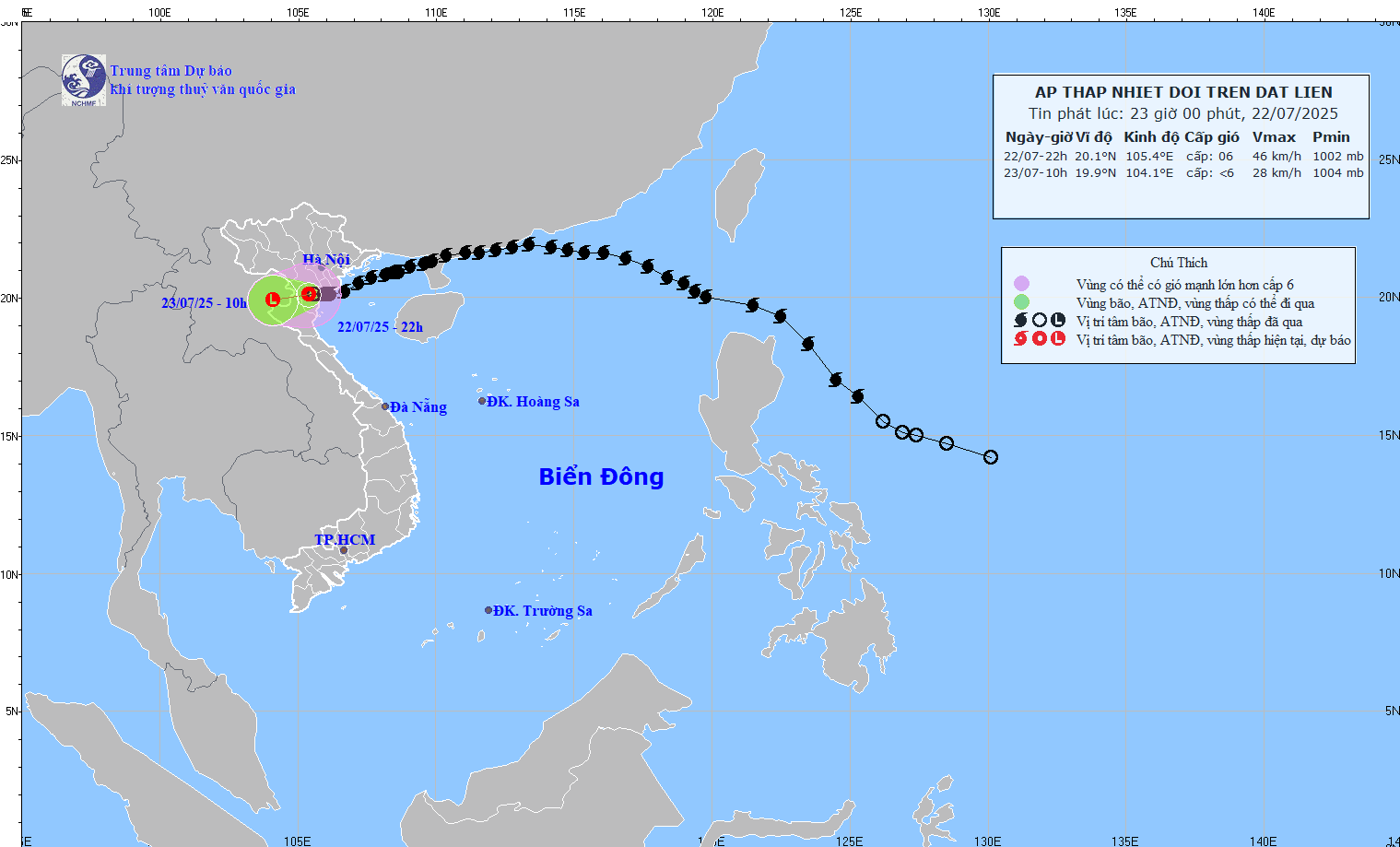 TIN ÁP THẤP NHIỆT ĐỚI TRÊN ĐẤT LIỀN (SUY YẾU TỪ CƠN BÃO SỐ 03)- TIN CUỐI CÙNG VỀ CƠN BÃO SỐ 3