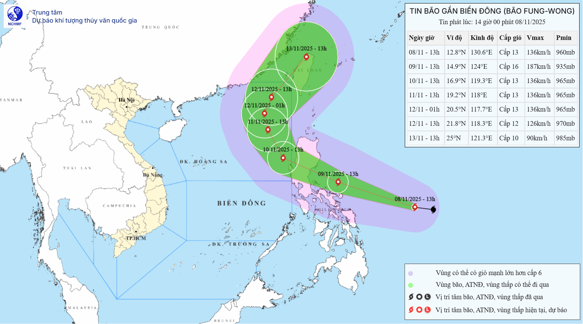 TIN BÃO GẦN BIỂN ĐÔNG HỒI 13 GIỜ 08/11/2025
