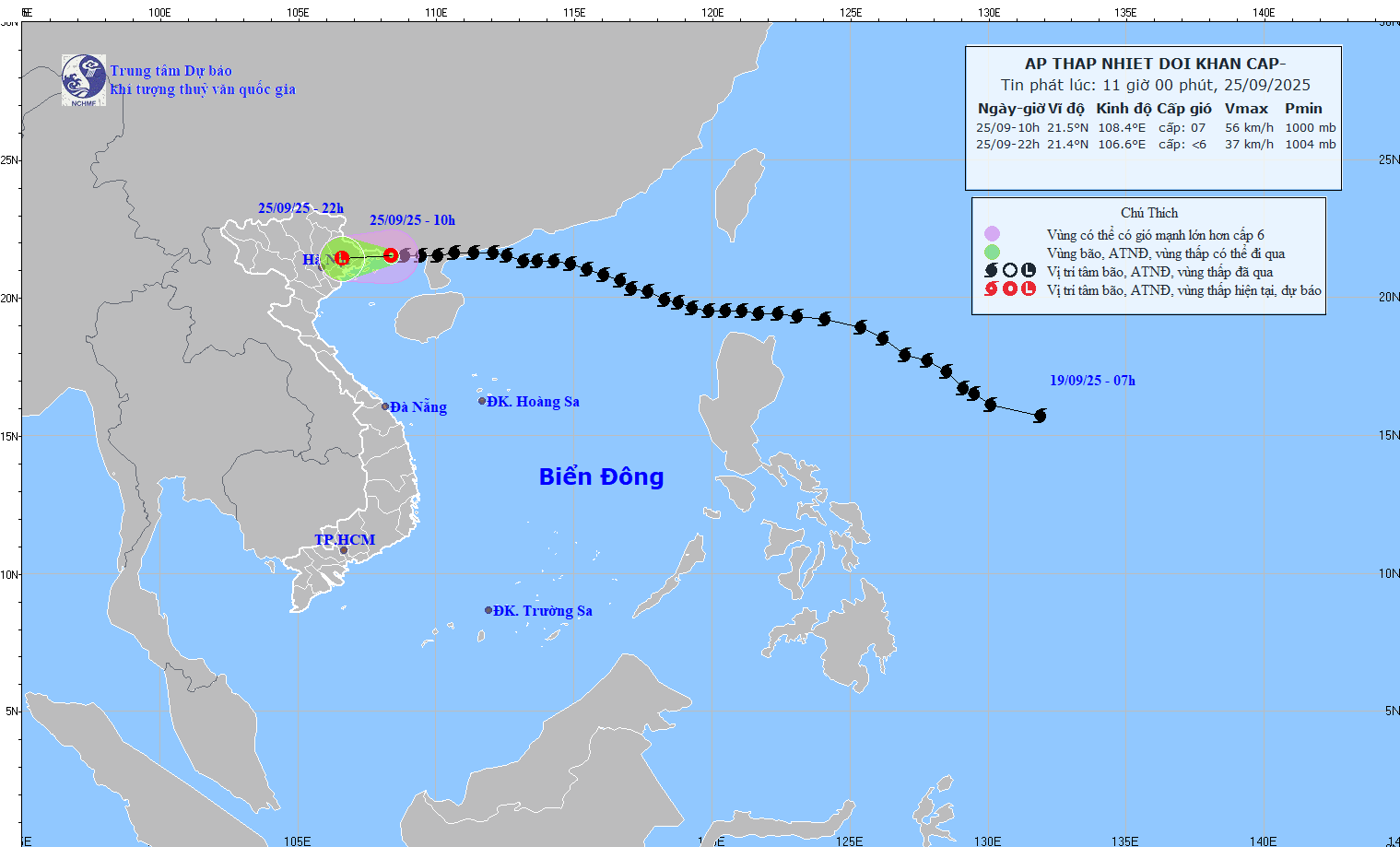 TIN ÁP THẤP NHIỆT ĐỚI KHẨN CẤP (Hồi 10h ngày 25/9/2025)