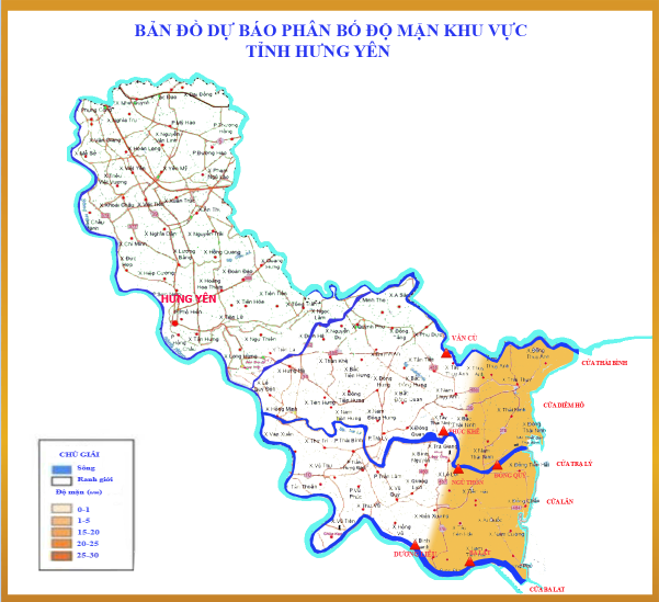 BẢN TIN DỰ BÁO XÂM NHẬP MẶN TỈNH HƯNG YÊN (từ ngày 01 đến ngày 10/3/2026)