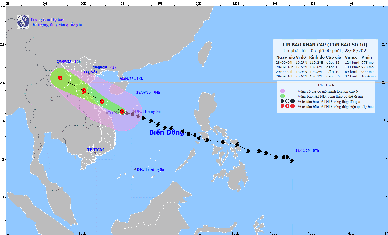 TIN BÃO KHẨN CẤP - CƠN BÃO SỐ 10 (HỒI 04h NGÀY 28/9/2025)