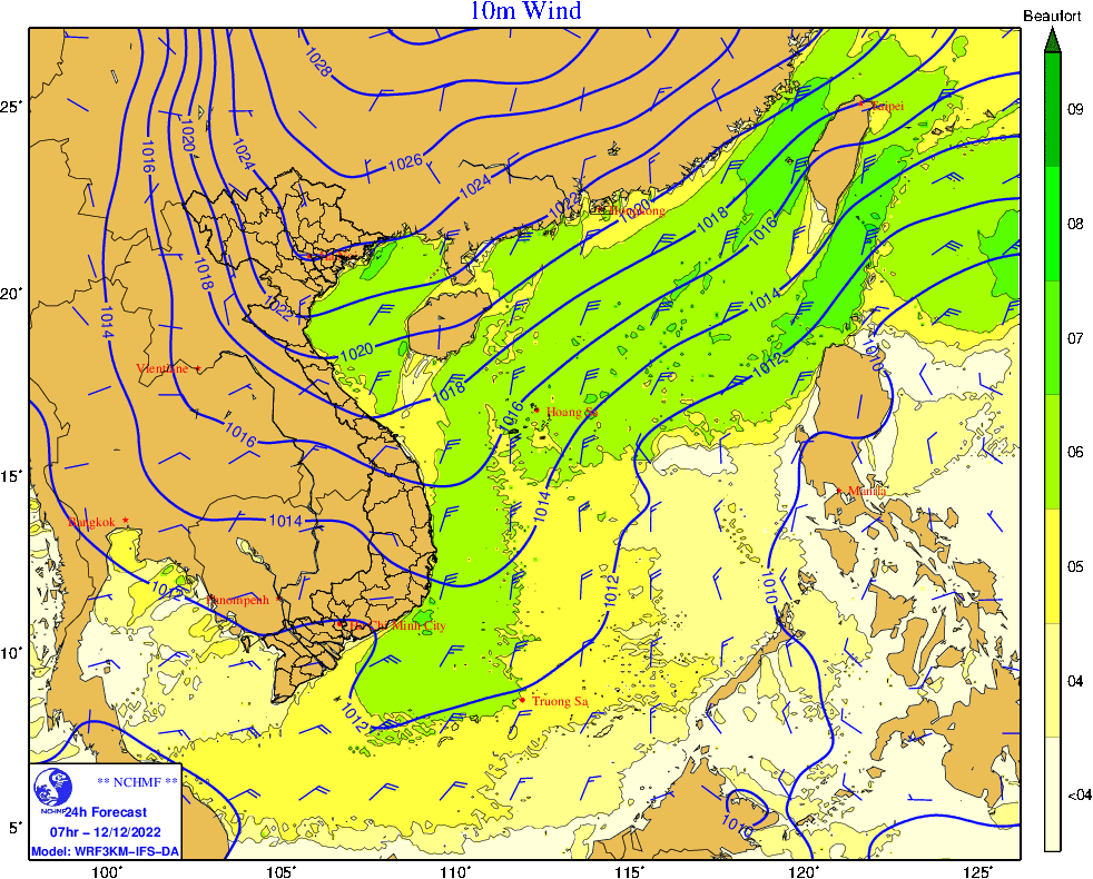 TIN DỰ BÁO GIÓ MẠNH, SÓNG LỚN TRÊN BIỂN (16h ngày 11/12/2022)