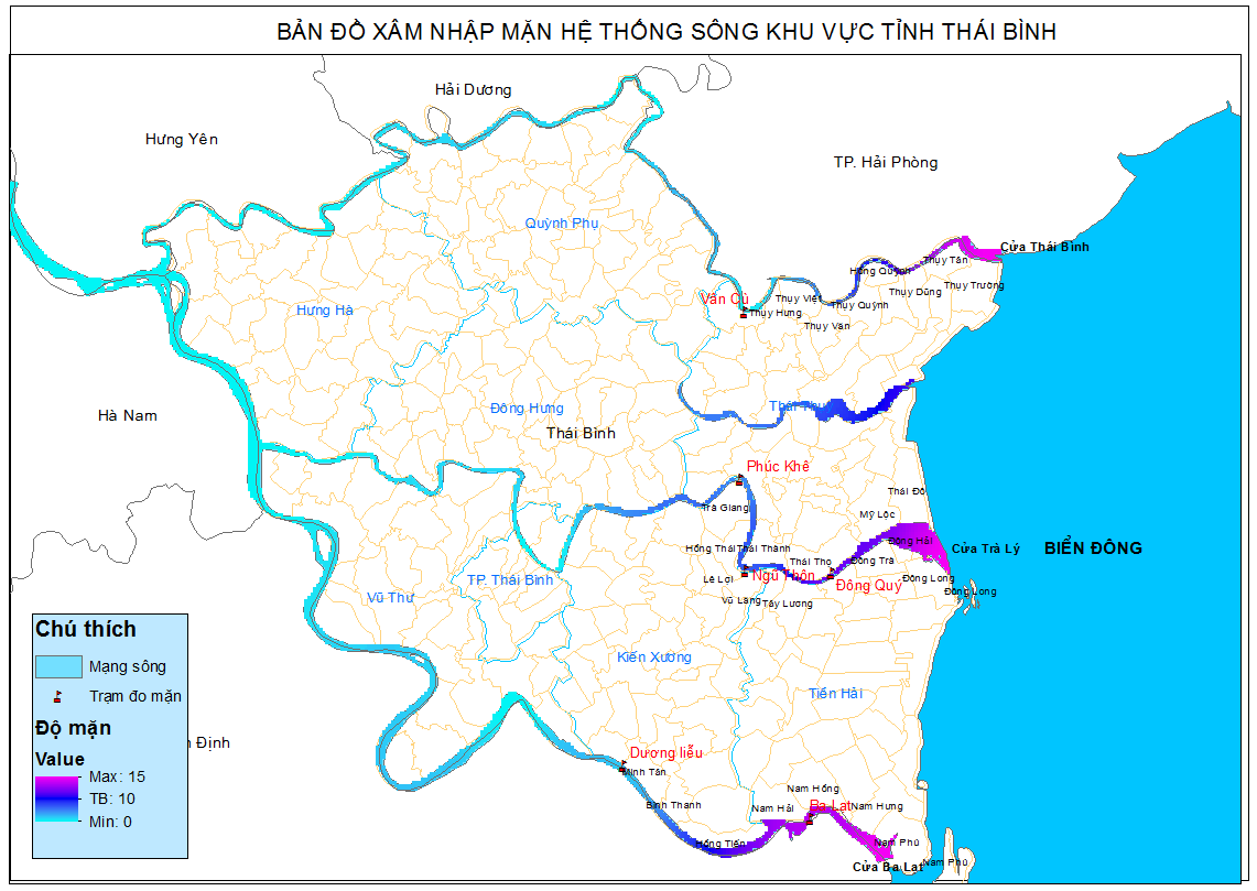 TIN DỰ BÁO XÂM NHẬP MẶN TỈNH THÁI BÌNH (từ ngày 11 đến ngày 20/5/2025)