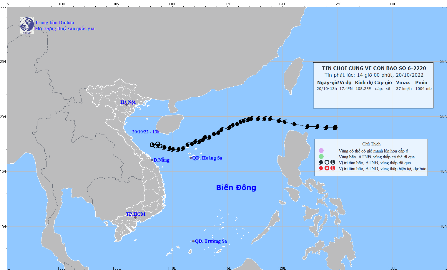TIN CUỐI CÙNG VỀ CƠN BÃO SỐ 6