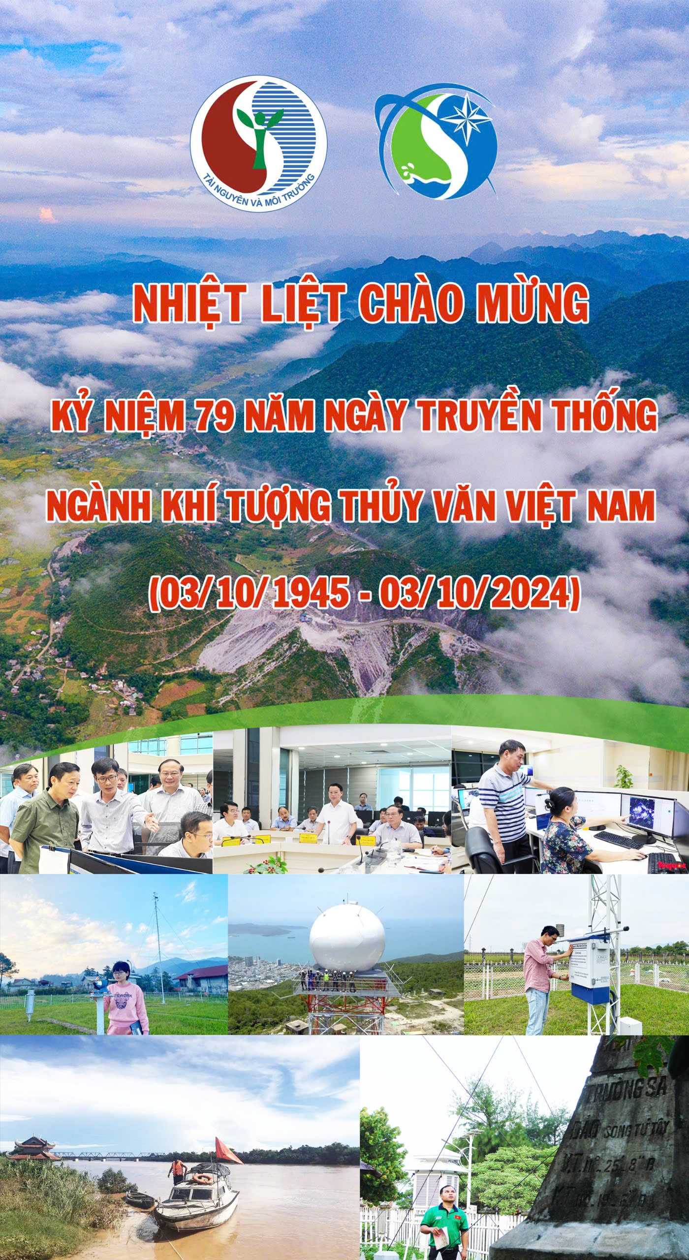 Thư chúc mừng của Tổng cục Khí tượng Thủy văn nhân dịp 79 năm ngày truyến thống ngành Khí tượng Thủy văn Việt Nam (02/10/2024)